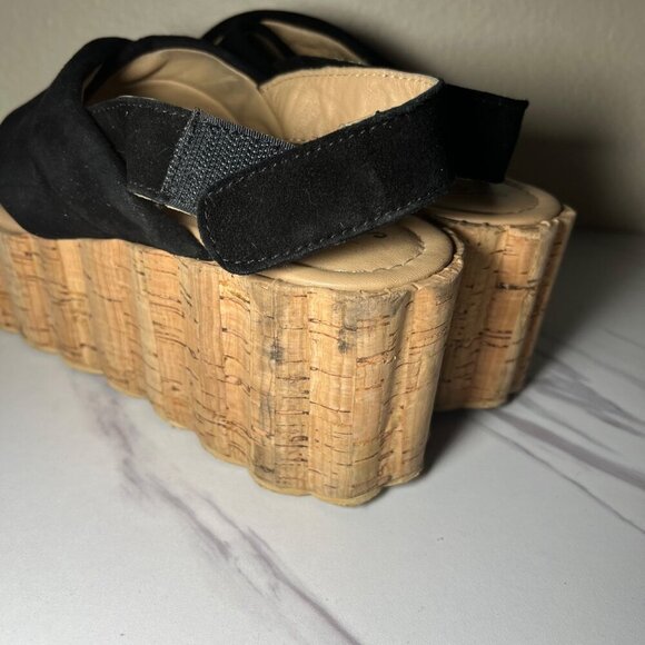 💥Last Chance 50% off Sale💥 Free People Black Platform Noelle Sandals Cork US 9.5 - Picture 4 of 8